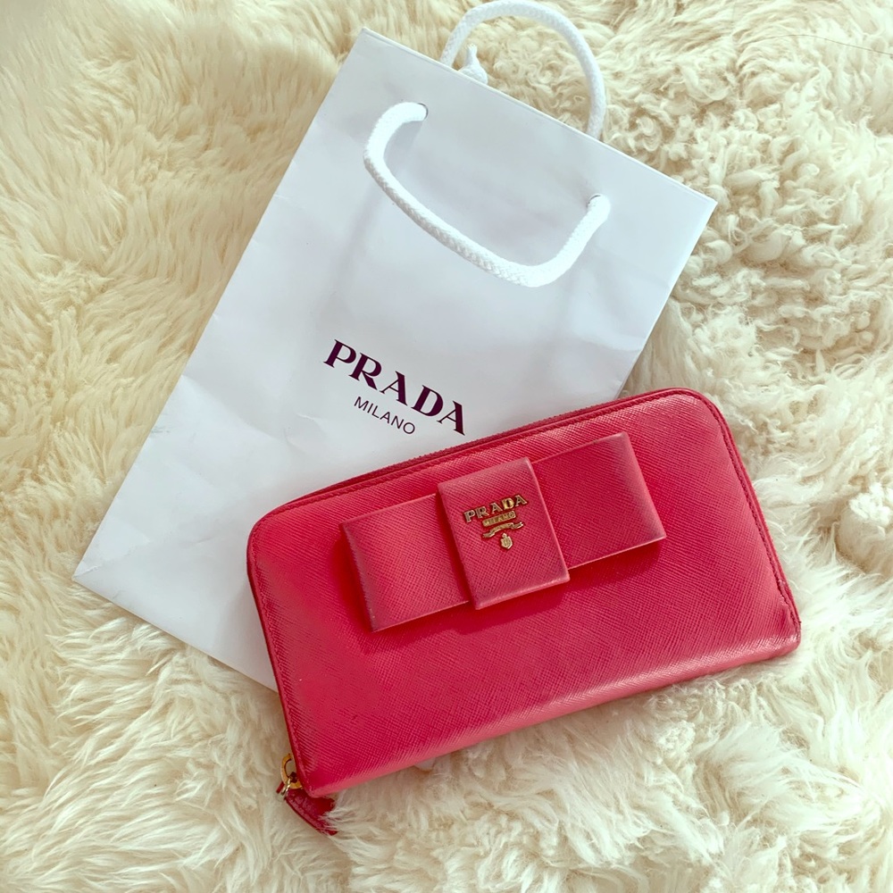 Prada pink long wallet